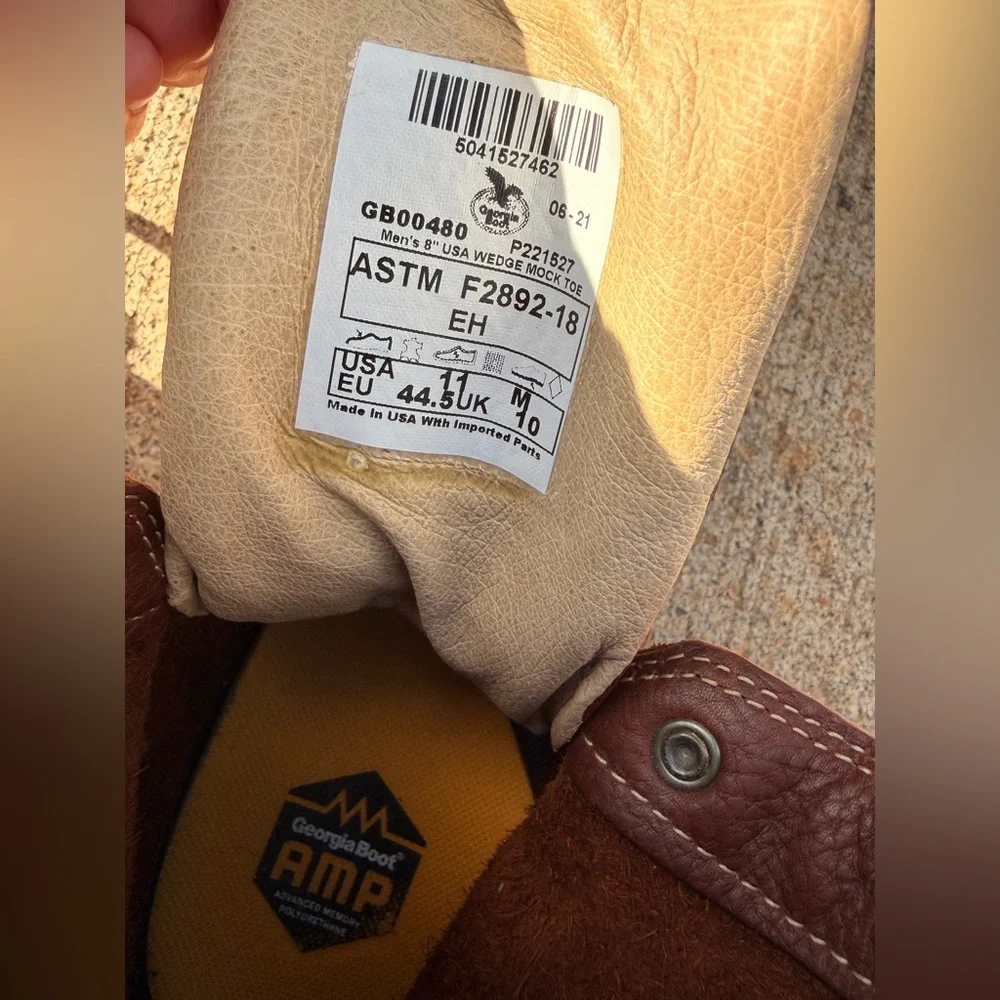 Georgia Boot Brown Leather Moc Toe Work Boots